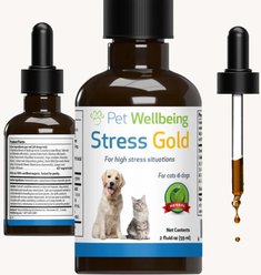 Pet Wellbeing Stress Gold Bacon Flavored Liquid Calming Supplement for Dogs & Cats, 2-oz bottle slide 2 of 7
