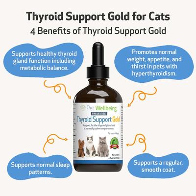 Show full view: Pet Wellbeing Thyroid Support Gold Bacon Flavored Liquid Supplement for Dogs & Cats, 4-oz bottle slide 5 of 11