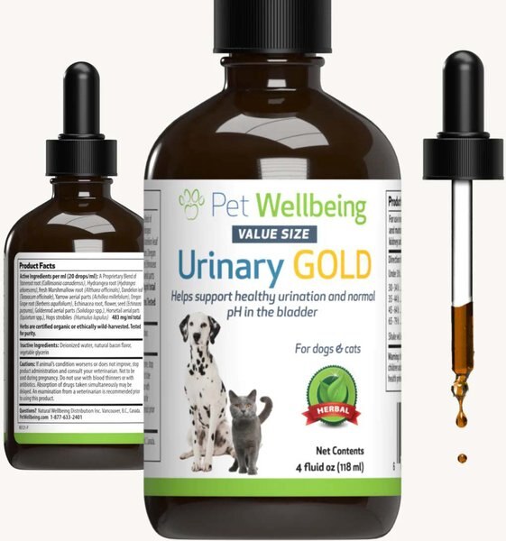 Pet Wellbeing Urinary GOLD Bacon Flavored Liquid Urinary Supplement for Dogs