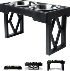 Pet Zone Designer Diner Adjustable Elevated Dog & Cat Bowls, 7-cup