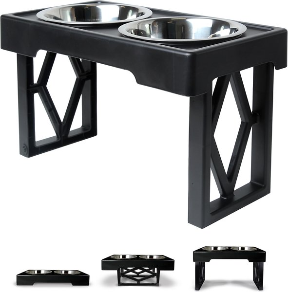 PET ZONE Designer Diner Adjustable Elevated Dog & Cat Bowls