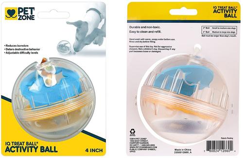 Show full view: Pet Zone IQ Treat Dispenser Ball Dog Toy, 4-in slide 7 of 9