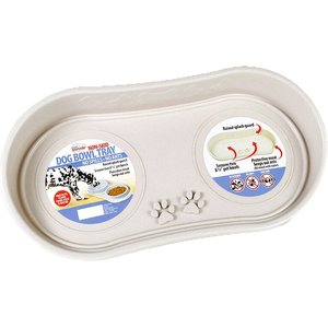 PetAble Non-Skid Dog Bowl Tray, Beige, 8.5-in