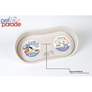PetAble Non-Skid Dog Bowl Tray, Beige, 8.5-in