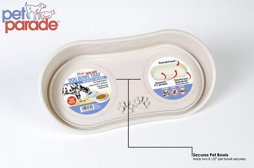 Show full view: PetAble Non-Skid Dog Bowl Tray, Beige, 8.5-in slide 3 of 6