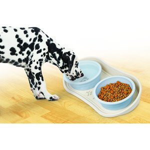 PetAble Non-Skid Dog Bowl Tray, Beige, 8.5-in