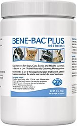 PetAg Bene-Bac Powder FOS & Probiotics for Dogs, Cats, Exotic & Wildlife Mammals, 16-oz jar