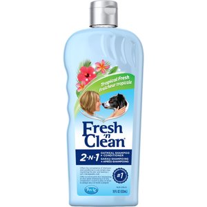 PetAg Fresh 'n Clean 2-N-1 Oatmeal Conditioning Dog Shampoo, Tropical Fresh Scent, 18-fl oz bottle