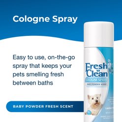 PetAg Fresh 'n Clean Dog Cologne Spray, Baby Powder Scent, 6-fl oz can slide 2 of 6