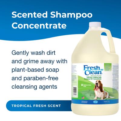 Show full view: PetAg Fresh 'n Clean Oatmeal 'n Baking Soda Dog Shampoo, Tropical Fresh Scent, 10:1 Concentrate, 1-gal bottle slide 2 of 9