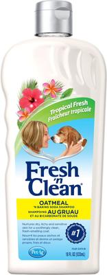 Show full view: PetAg Fresh 'n Clean Oatmeal 'n Baking Soda Dog Shampoo, Tropical Fresh Scent, 18-fl oz bottle slide 1 of 10