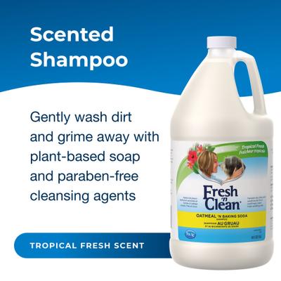 Show full view: PetAg Fresh 'n Clean Oatmeal 'n Baking Soda Dog Shampoo, Tropical Fresh Scent, 64-fl oz bottle slide 2 of 10