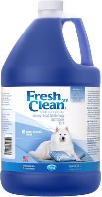 Show full view: PetAg Fresh 'n Clean Whitening Snowy-Coat Dog Shampoo, Vanilla Scent, 15:1 Concentrate, 1-gal bottle slide 1 of 9