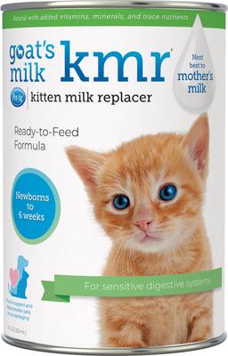 Show full view: PetAg Goat's Milk KMR Kitten Milk Replacer Liquid for Kittens, 11-fl oz can slide 1 of 12