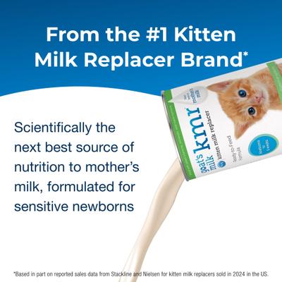 Show full view: PetAg Goat's Milk KMR Kitten Milk Replacer Liquid for Kittens, 11-fl oz can slide 3 of 12