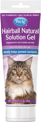 Show full view: PetAg Hairball Natural Solution Gel Supplement for Cats 6 Months & Older, Petrolatum Free, 3.5-oz tube slide 1 of 7