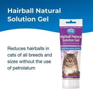 PetAg Hairball Natural Solution Gel Supplement for Cats 6 Months & Older, Petrolatum Free, 3.5-oz tube