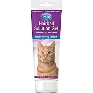 PetAg Hairball Solution Gel Supplement for Cats 6 Months & Older, 3.5-oz tube