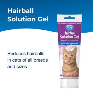 PetAg Hairball Solution Gel Supplement for Cats 6 Months & Older, 3.5-oz tube