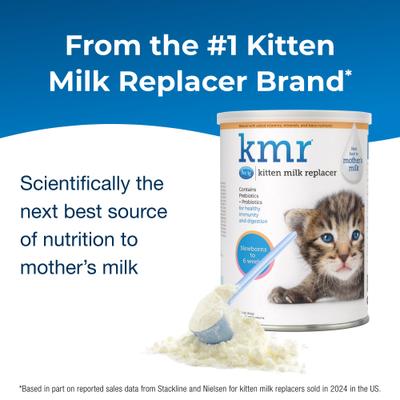 Show full view: PetAg KMR Kitten Milk Replacer Powder, 12-oz can + PetAg KMR Kitten Milk Replacer Liquid, 11-oz can slide 2 of 11