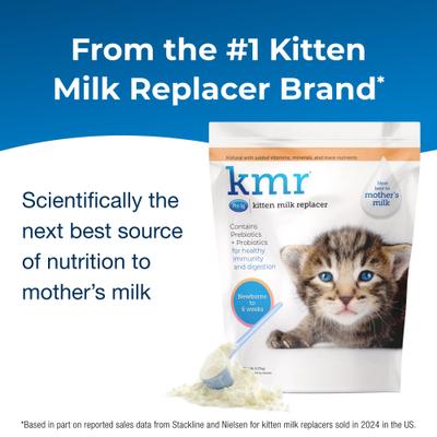 Show full view: PetAg KMR Kitten Milk Replacer Powder for Kittens, 5-lb bag slide 3 of 11