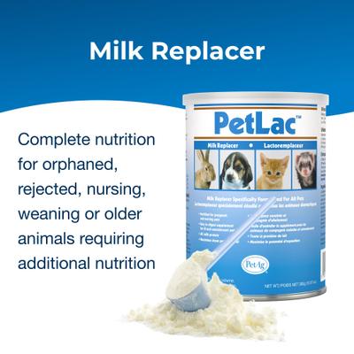 Show full view: PetAg PetLac Milk Replacement Powder Supplement for Pets, 10.5-oz can slide 2 of 10