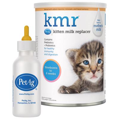 Show full view: PetAg Small Animal Nursing Kit, 2-oz bottle + PetAg KMR Kitten Milk Replacer Powder, 12-oz can slide 1 of 12