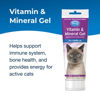 Show full view: PetAg Vitamin & Mineral Gel Supplement for Cats 4 Months & Older, 3.5-oz tube slide 3 of 10
