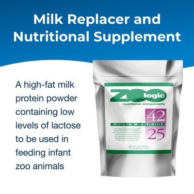 Show full view: PetAg Zoologic Milk Matrix 42/25 Milk Protein Powder for Wild & Exotic Non-Domestic Animals, 5-lb bag slide 2 of 6