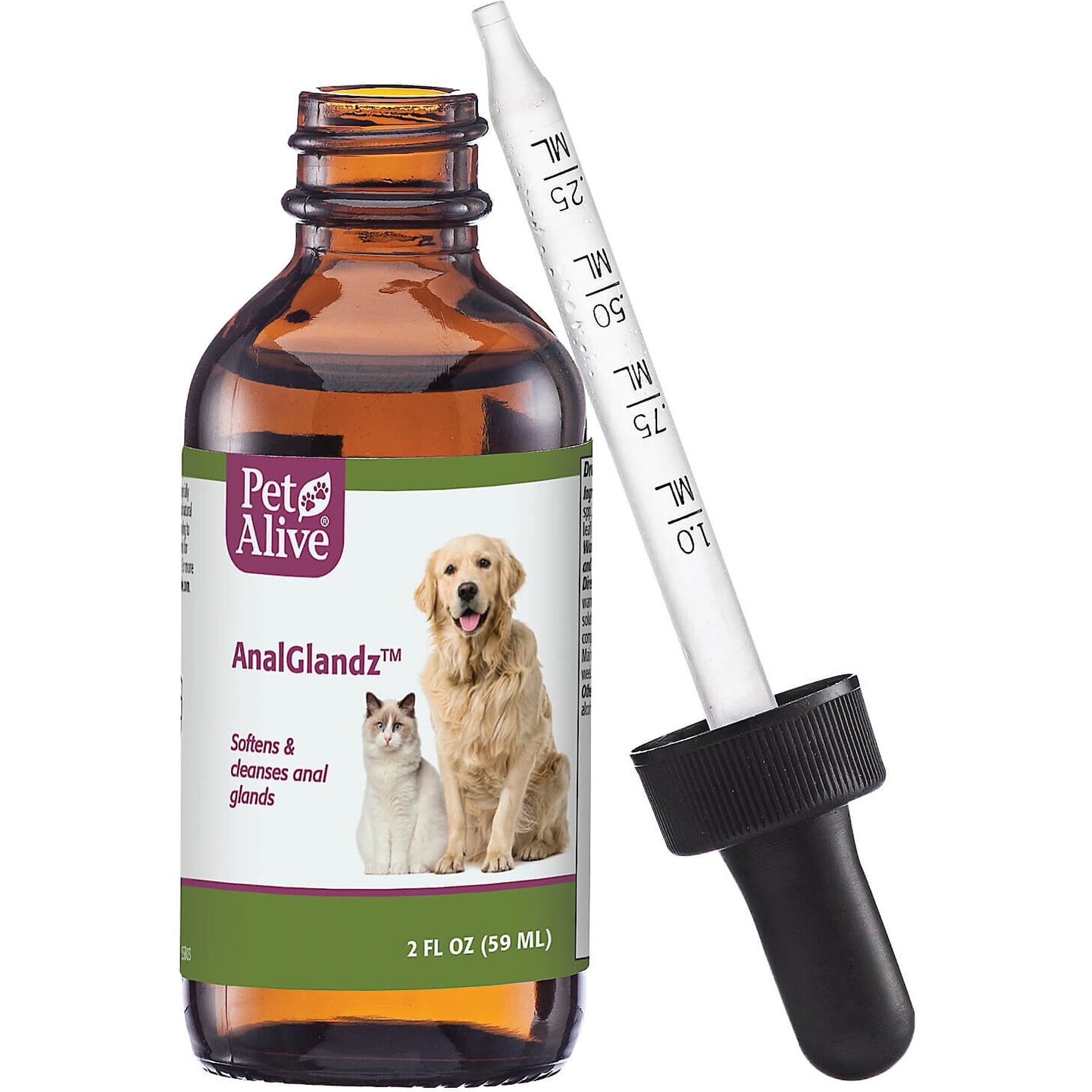PetAlive AnalGlandz Anal Gland Health Dog & Cat Supplement, 2-fl oz bottle