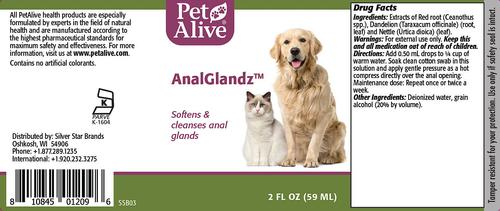 Show full view: PetAlive AnalGlandz Anal Gland Health Dog & Cat Supplement, 2-fl oz bottle slide 3 of 4