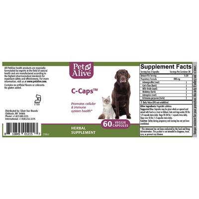 Show full view: PetAlive C-Caps Immune Health Dog & Cat Supplement, 60 count slide 3 of 5
