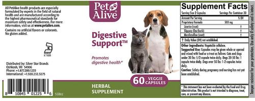 Show full view: PetAlive Digestive Support Dog & Cat Supplement, 60 count slide 3 of 5