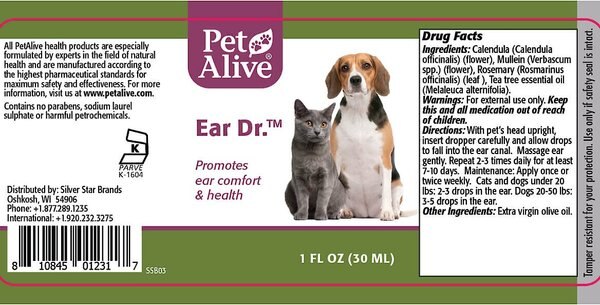 PetAlive Ear Dr. Dog & Cat Ear Drops, 0.71-fl oz bottle