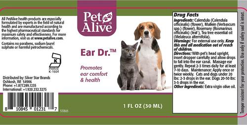 Show full view: PetAlive Ear Dr. Dog & Cat Ear Drops, 0.71-fl oz bottle slide 4 of 4