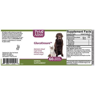 Show full view: PetAlive GlucoEnsure Blood Sugar Support Dog & Cat Supplement, 60 count slide 3 of 6
