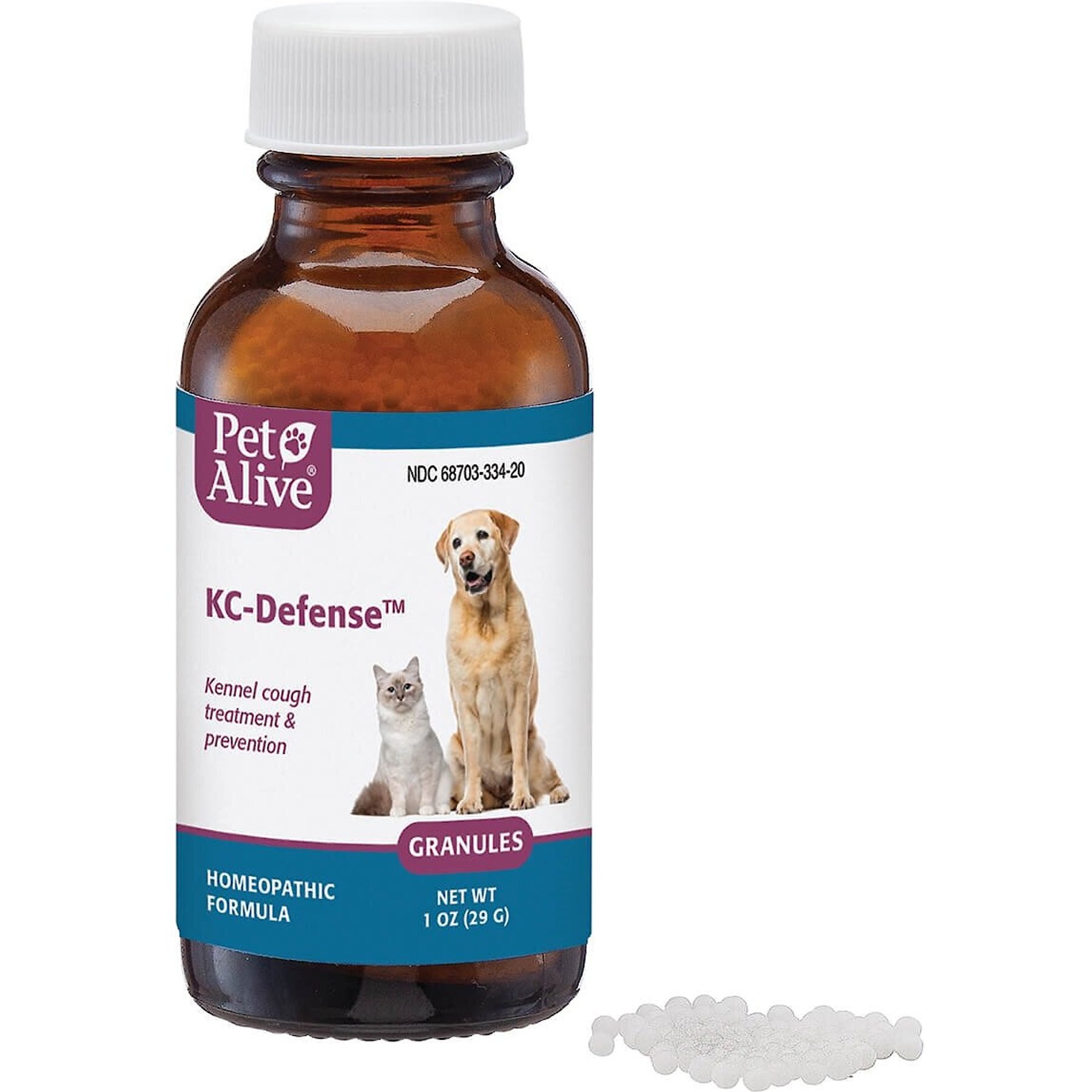 PetAlive KC-Defense Homeopathic Medicine for Kennel Cough for Dogs & Cats, 1-oz jar