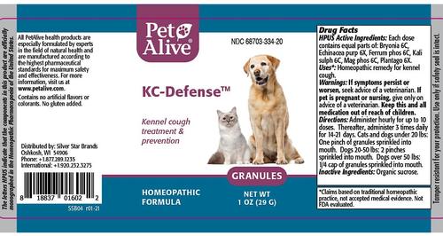 Show full view: PetAlive KC-Defense Homeopathic Medicine for Kennel Cough for Dogs & Cats, 1-oz jar slide 5 of 8