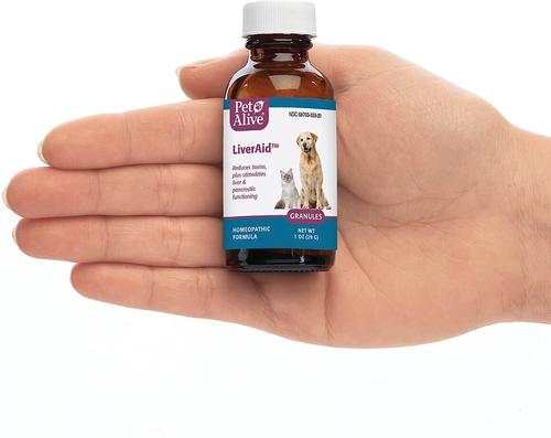 Show full view: PetAlive LiverAid Granules Liver & Pancreatic Supplement for Dogs & Cats, 1-oz jar slide 3 of 7