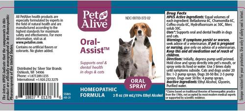 Show full view: PetAlive Oral-Assist Homeopathic Medicine for Dental Infections for Dogs & Cats, 2-fl oz bottle slide 4 of 5