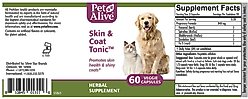 PetAlive Skin & Coat Tonic Shiny & Glossy Fur Dog & Cat Supplement, 60 count slide 2 of 4