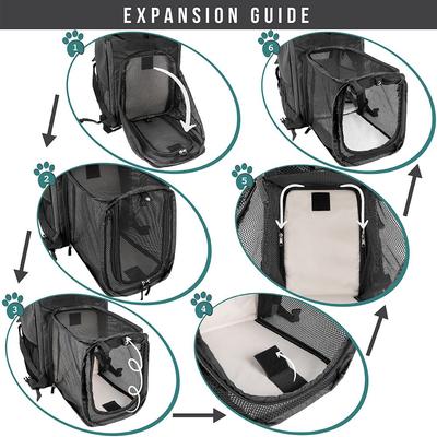 Show full view: PetAmi Airline Approved Backpack Dog & Cat Carrier, Charcoal slide 2 of 8