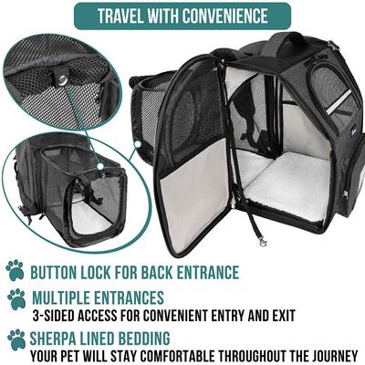Show full view: PetAmi Airline Approved Backpack Dog & Cat Carrier, Charcoal slide 4 of 8