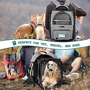 PetAmi Airline Approved Backpack Dog & Cat Carrier, Gray
