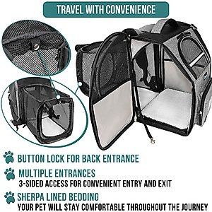 PetAmi Airline Approved Backpack Dog & Cat Carrier, Gray