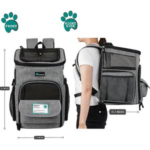 PetAmi Airline Approved Backpack Dog & Cat Carrier, Heather Gray