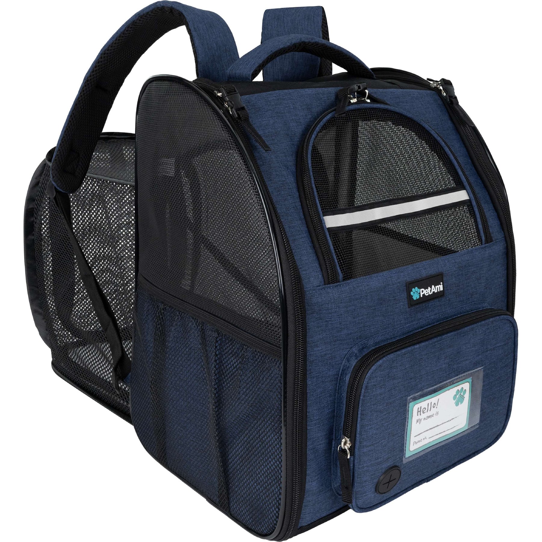 PetAmi Airline Approved Expandable Backpack Dog & Cat Carrier, Navy