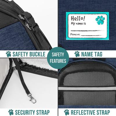 Show full view: PetAmi Airline Approved Backpack Dog & Cat Carrier, Navy slide 5 of 8