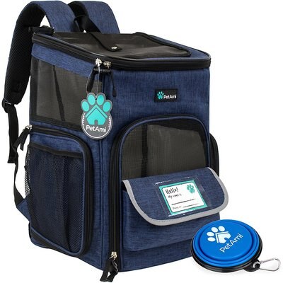 PetAmi PetAmi Airline Approved Backpack Dog & Cat Carrier, Navy