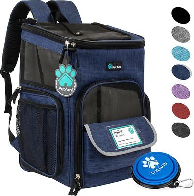 Show full view: PetAmi Airline Approved Backpack Dog & Cat Carrier, Navy slide 2 of 9